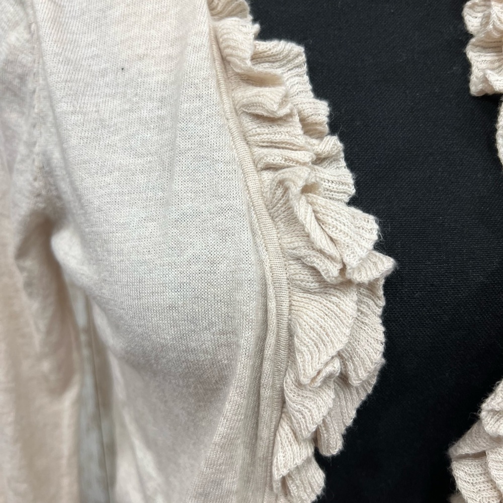 Moda International‎ Cream Ruffled Cardigan - Picture 2 of 5